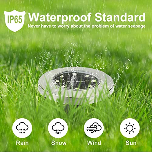 Rayolon Solar Ground Lights, Waterproof Solar Lights, Upgraded Outdoor Garden Waterproof Bright in-Ground Lights, Landscape Lights for Pathway,Yard,Deck,Lawn,Patio,Walkway (4 Pack White Light)