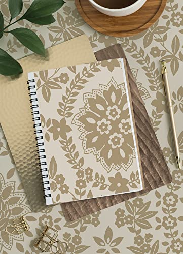 RoomMates RMK12572PL Taupe and Gold Boho Baroque Damask Peel and Stick Wallpaper, Neutral