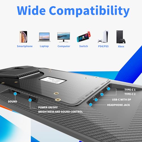 Maxfree L1 12.1" Portable Touch Screen Monitor with Dual Loudspeakers, 10-Points Touch IPS 60Hz FHD for Windows/Mac Laptop, PC, Switch, Android Phone, Xbox, PS4/5