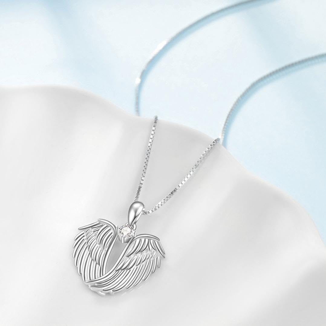 Angel Wings Necklace Guardian Angel Wings Pendant Necklace Necklace for Women Women Valentine’s Day Jewelry Womens Gifts (A)