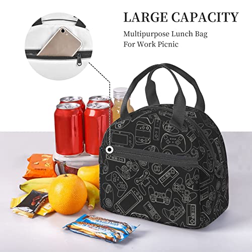 Perinsto Monster Truck Cars Pattern Lunch Bag, Reusable Insulated Lunch Box with Adjustable Shoulder Strap, Eco-friendly Aluminum Foil, 9 x 5 x 7.8 Inches