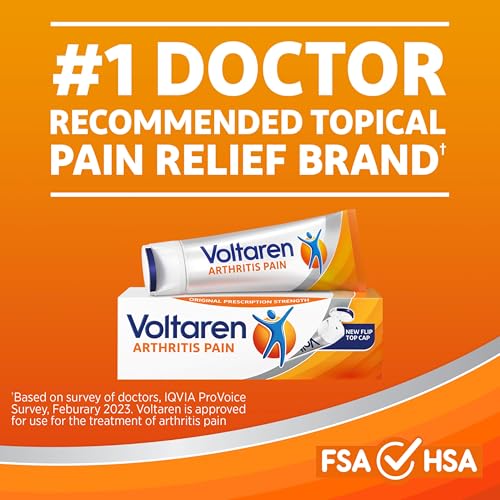 Voltaren Arthritis Pain Gel for Powerful Topical Arthritis Pain Relief - NEW Easy Open Cap - 100 g x 2