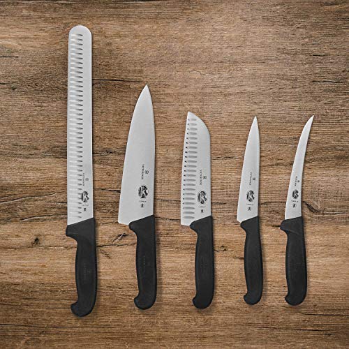 Victorinox Swiss Army 5.2003.15-X8 Fibrox Straight Chef's Knife Black 6 in