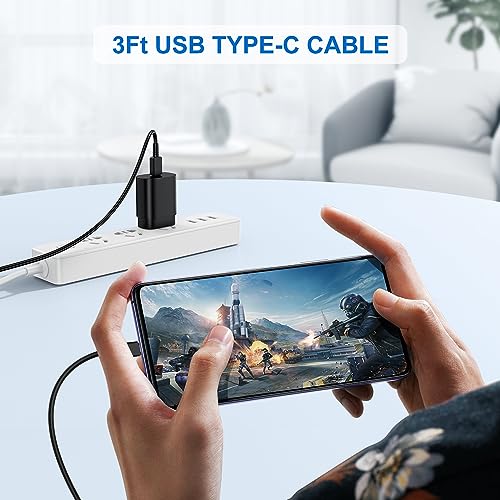 Type C Charger, 2 Pack 25W PD USB C Wall Charger Super Fast Charging Block & 3ft Android Phone Charger Cable for Samsung Galaxy S23 S22 S21 S20 Plus Ultra, Note 20 10 9 8/ S10 S9 S8 Pixel 6 5 4 Pro XL