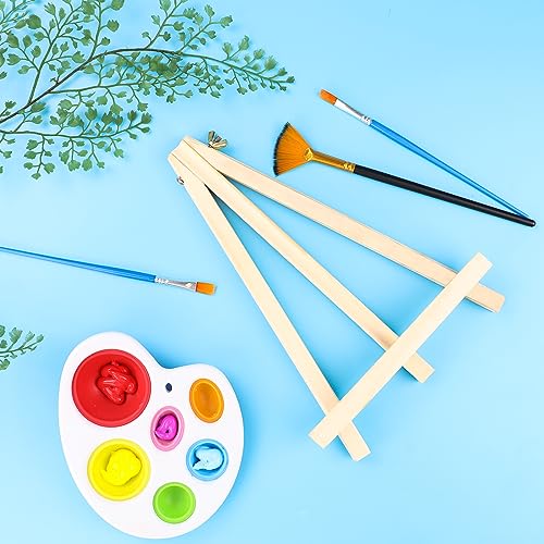 6 Pack 9 Inch Wood Easels, Easel Stand for Painting Canvases, Art, and Crafts., Tripod, Painting Party Easel, Kids Student Tabletop Easels for Painting, Portable Canvas Photo Picture Sign Holder