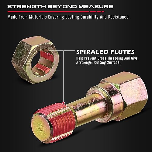 Thread Repair Thread Chaser Tool Set - 49PCS Thread Cleaner Rethreading Master Kit Metric SAE Bolt Restorer File Nut Rethreader Automotive Wheel Stud Spark Plug Engine Standard Screw Threading UNC UNF