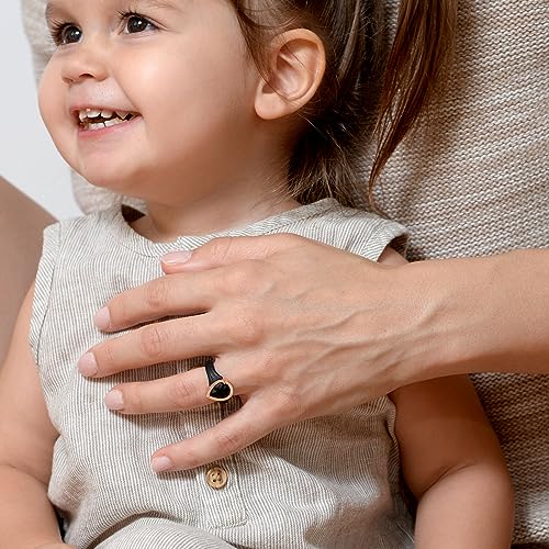 Rinfit Silicone Rings Women - Promise Ring, Silicone Wedding Bands for Her - Metal Framed Silicone Pear -Pack O: White/Silver & Pink/Rose Gold, Size 5