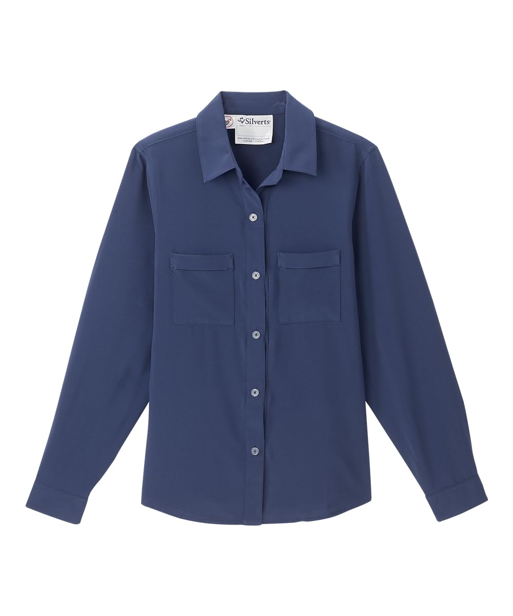 Women’s Magnetic Closure Adaptive Top for Arthritis - Navy LGE