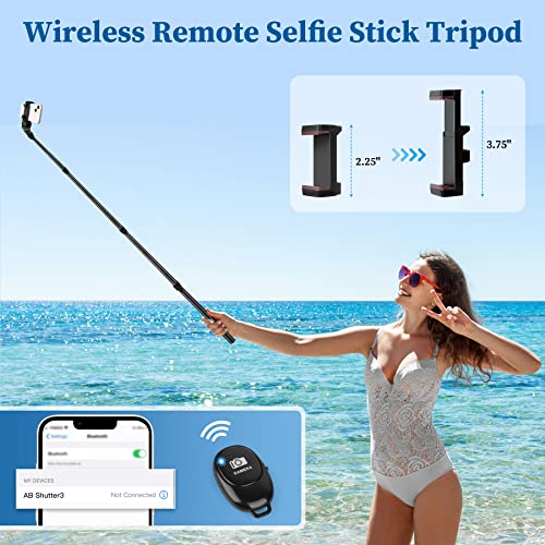 Nineigh Phone Tripod, 70" Selfie Stick Tripod Stand Cell Phone Tripods with Remote Phone Holder Carry Bag, Aluminum Alloy Selfie Stick Tripod, Compatible with iPhone Samsung GoPro Smartphone