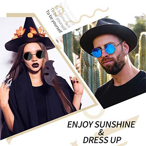 Joopin Round Blue Light Glasses Women Men, Metal Circle Blue Light Blocking Glasses Computer Gaming TV Clear Lens UV400 (Gold)