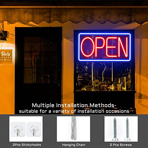 Open Signs for Business Ultra Bright LED Neon Open Signs 16 Inch Plug In Electric Light Up Open Sign with ON/OFF Switch for Business Storefront Window Glass Door Shop Store Florists Bar Salon Cafes Restaurant Pubs