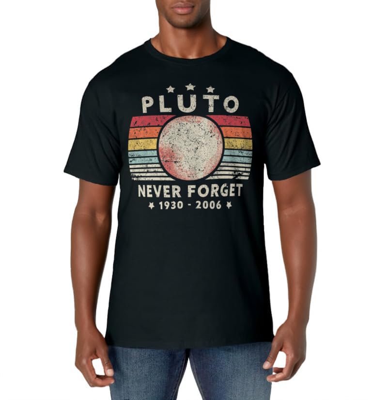 Never Forget Pluto Shirt. Retro Style Funny Space Science T-Shirt