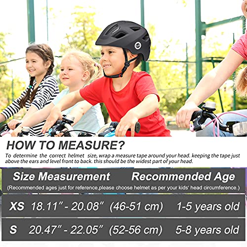 XJD Toddler Helmet Kids Bike Helmet Baby Multi-Sport Adjustable Skateboard Helmet for Kids Boys Girls Infant Helmet Lightweight for Age 1 and Older (Black, X-Small: 18.11"-20.08" / 46-51 cm)