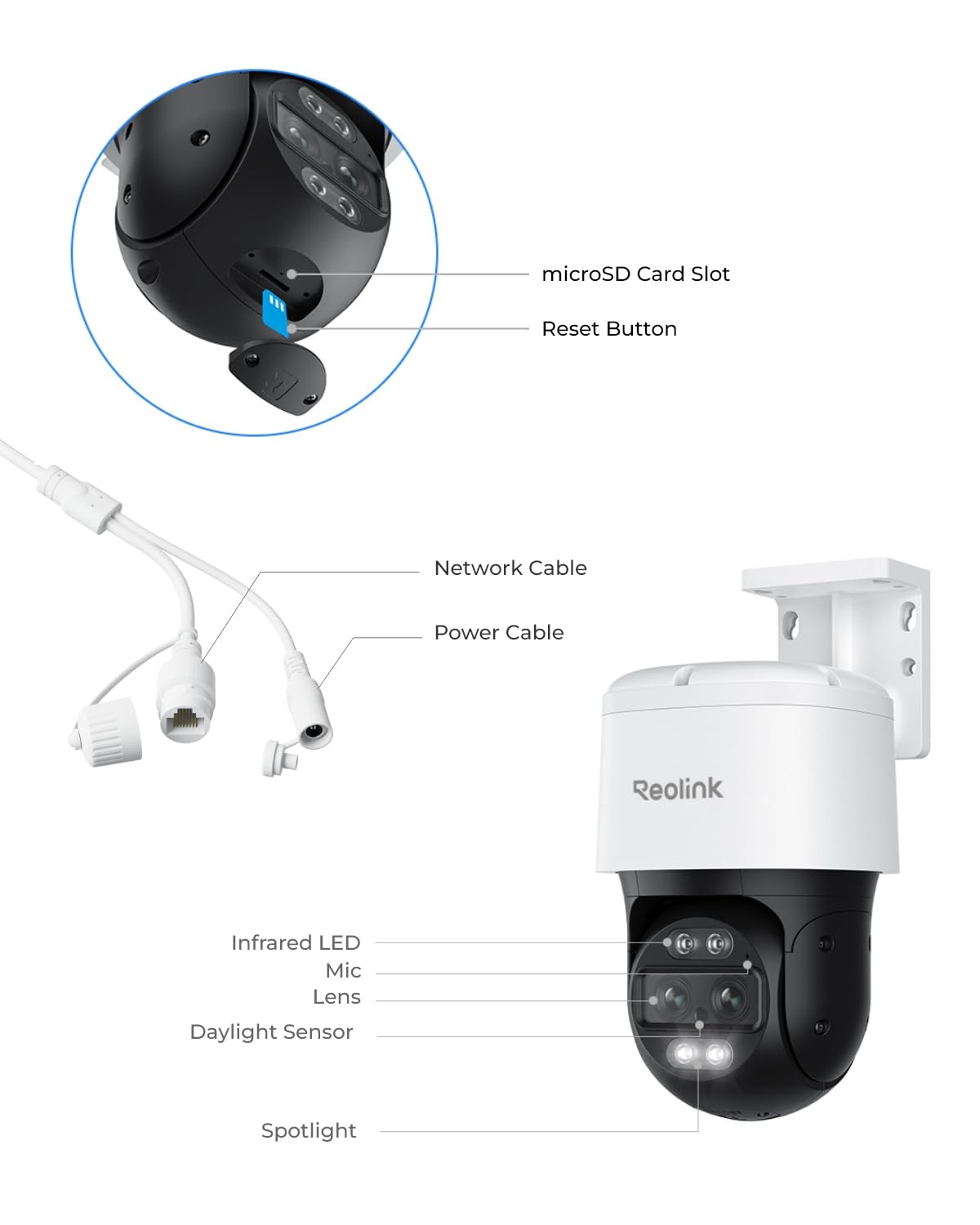 REOLINK PTZ Security Camera System 4K, IP PoE 360 Camera with Dual-Lens, Auto 6X Hybrid Zoomed Tracking, 355 Pan & 90 Tilt, Outdoor Surveillance, AI Detection, TrackMix PoE
