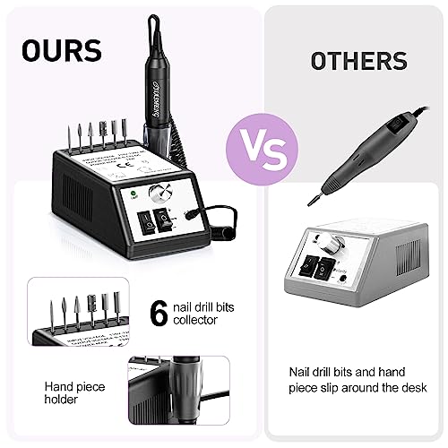 JIASHENG Professional Nail Drill, 30000rpm Electric Nail Drill Machine, Electric Nail File Drills for Acrylic Nails Kit Gel Nails Manicure Pedicure Tools, Purple