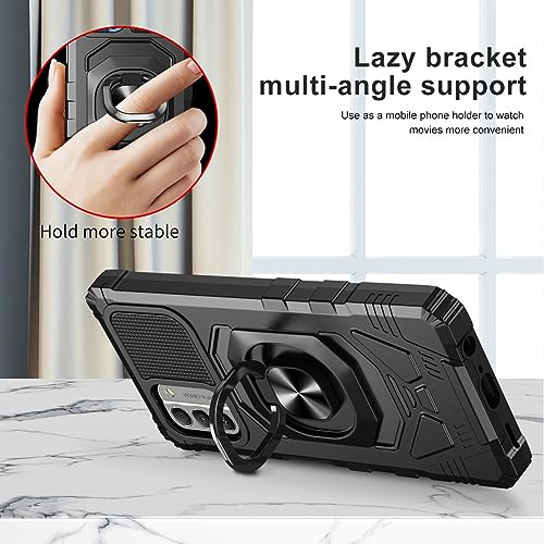 for Nokia G310 5G Case with 1 Pack Screen Protector,Dual Layer Hybrid Heavy Duty Defender Protection,Sleek Rugged Reinforced Cushion Corner Kickstand Shockproof Bumper Cover for Nokia G310 Black
