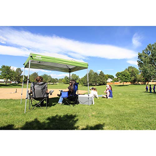 Coleman Canopy Sun Shelter Sets Up in 3 Mins, Mesh Quad Camping Chair with Cup Holder, Carry Bag; UPF 50+ Protection