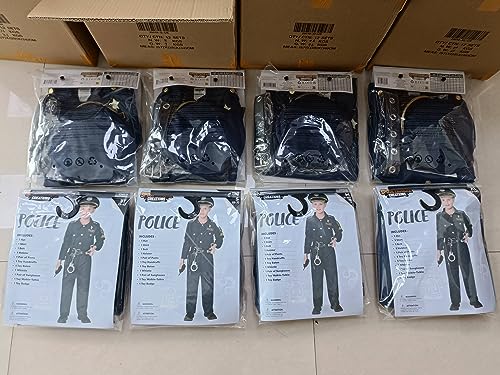 JOYIN Toy Halloween Toddler Police Costume, Police Officer Costume for Boys, Kids Cop Costume with Police Accessories for Roleplay and Dressup (Small (5-7 YRS))