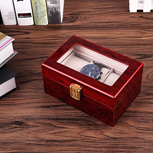 Uten 3 Slots Watch Box Storage Case Organizer Jewellery Display Wooden for Men Women