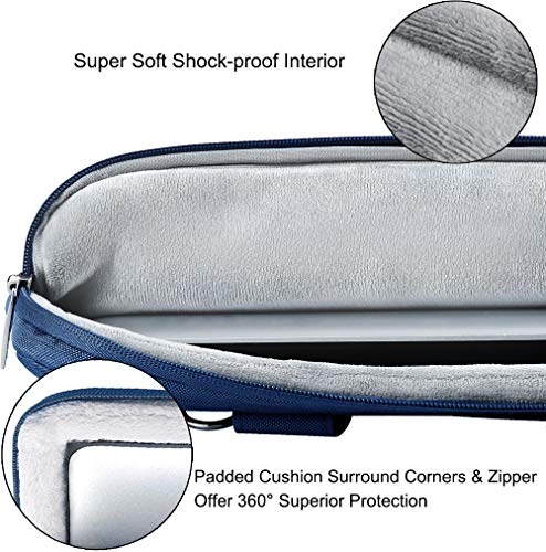 Voova Laptop Bag 13-14 Inch, 360° Protective Laptop Case Sleeve with Shoulder Strap Compatible with Macbook Air 13, MacBook Pro 13/14, Waterproof Computer Bag Slim Briefcase for Men Women, Blue