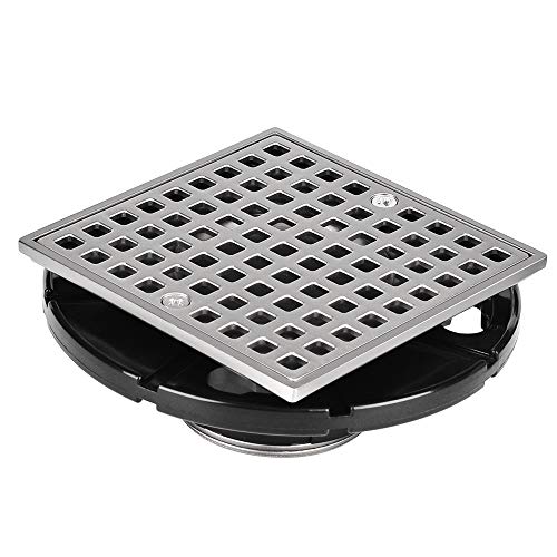 4-1/4 Square Shower Drain for Low Profile Shower Pan Nickel Brushed with Various Finish Style (Pattern1)