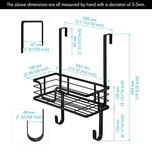 KES Over The Door Ironing Board Holder Door Mount T Shape Ironing Board Hanger Iron Holder Fit for 1 3/4 Doors Matte Black, HIR500B-BK