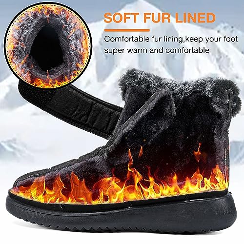 Women Snow Boots Winter Shoes with Fur Lined Warm Slip On Boots for Women Waterproof Booties Comfortable Outdoor Anti Slip