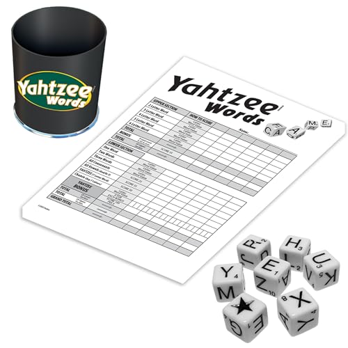 Winning Moves Yahtzee Words Games USA, Family Word Game Version of Yahtzee for 2 or More Players, Ages 8+