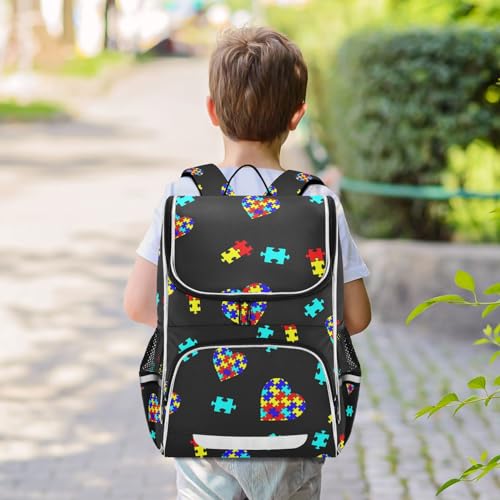 XUWU Garbage Trucks Backpack with Reflective Strip for Kids Boys Girls Elementary School Bag Removable Chest Strap