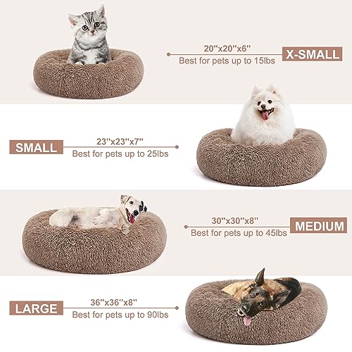 perpets Orthopedic Dog Bed Comfortable Donut Cuddler Round Dog Bed Ultra Soft Washable Dog and Cat Cushion Bed (Style 6)