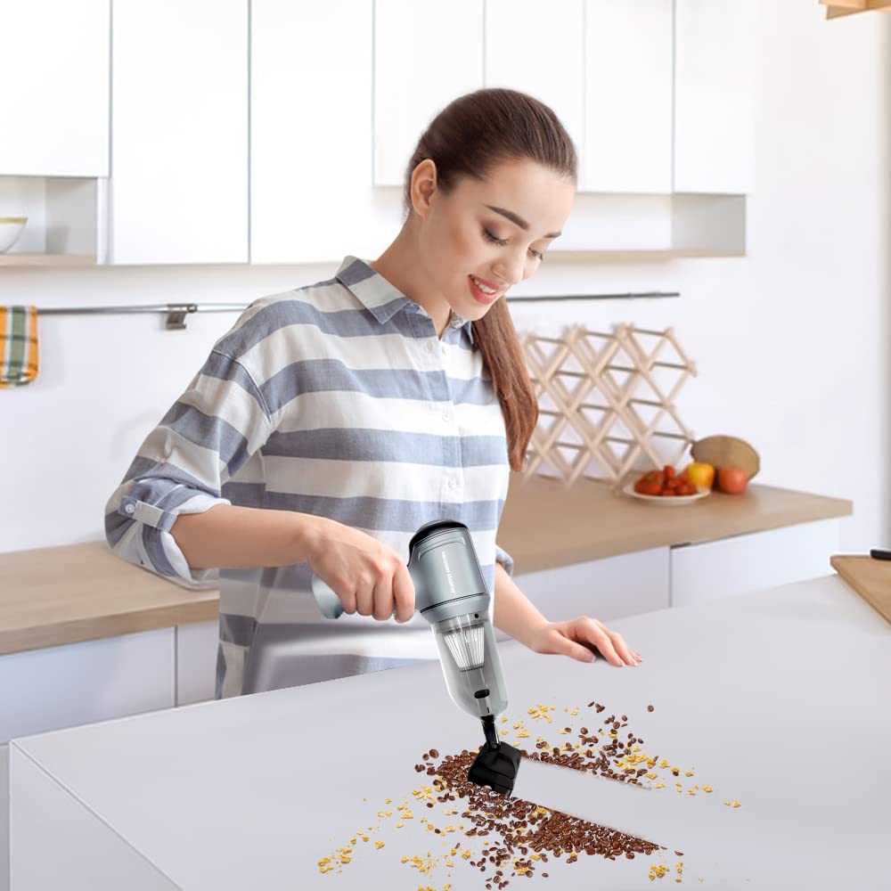 Tipcoo Cordless Car Vacuum Cleaner -3-in-1 Handheld Vacuum Cleaner with Brushless Motor, 15000PA High Power Mini Vacuum Cleaner for Car/Office/Home, to inflate/Deflate for Swimming Ring/Vacuum Bag