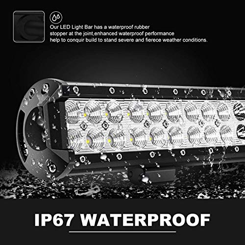 22Inch LED Light Bar Triple Row 306W+2PCS 4Inch Led Fog Lights Work Lights Pods+Wiring for Driving Fog Lamp Marine Boat Am Defender UTV ATV,2 Years Warranty