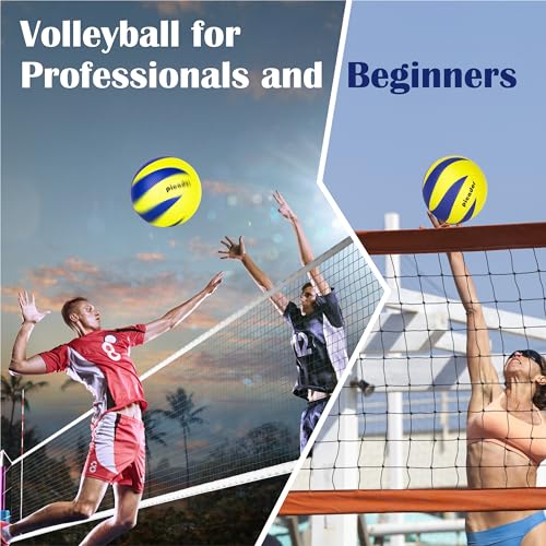 PP PICADOR Volleyball Official Size 5, PU Soft Touch Volleyballs for Youth Beginner,Indoor Outdoor Beach Volley Ball Play Training Sport (Bright Yellow & Blue)