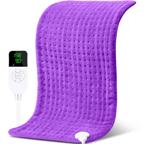 NOWWISH Heating Pad for Back Pain & Cramps Relief, Moist Heat Pad for Neck & Shoulder, Auto Shut Off, Machine Washable, Gifts for Women, 12"x 24" Green