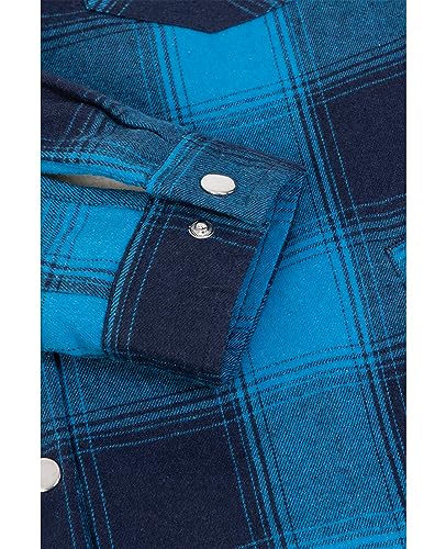 ZENTHACE Women's Warm Sherpa Fleece Lined Fleece Plaid Flannel Shirt Jacket Snap Button Down Fuzzy Fall Shacket NMH S