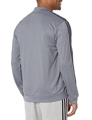 adidas Men's Three Stripe Tricot Full-Zip Jacket, Dark Grey Heather, X-Small