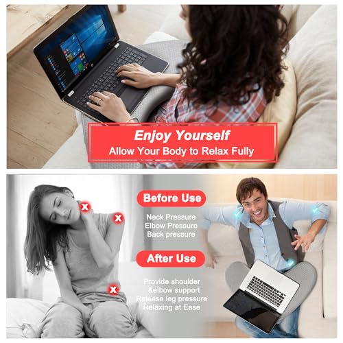 Reading Pillow for Lap & Gaming, Memory Foam Lap Desk Pillow, Extra Large Arm Rest Pillow for Adult, Laptop Pillow for Lap, Reading, Working, Gaming or Sitting in Bed, Floor, Sofa