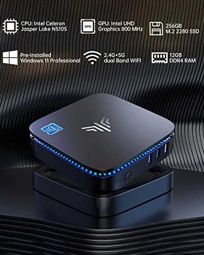 KAMRUI AK1 Plus Mini PC Computers, Intel 12th N95(up to 3.4GHz) Mini Desktop Computer 8GB RAM 256GB SSD, Micro PC Computer Support 4K HDMI, Desktop PC with Dual WiFi, BT4.2 for Business Home Office