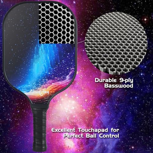 Eliwdshen Fiberglass Pickleball Paddles Lightweight Pickleball Set of 2, 4 Pickleball, Portable Carry Bag for Beginners