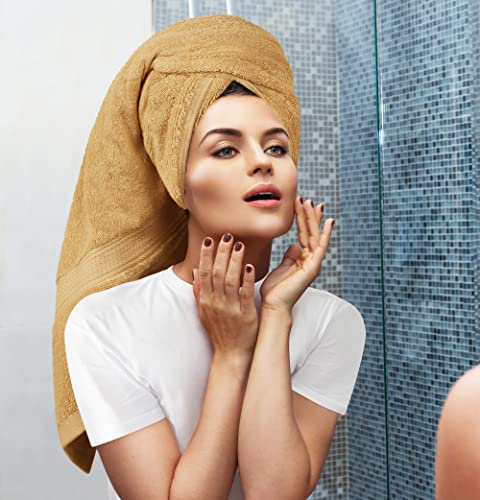 Utopia Towels 8-Piece Premium Towel Set, 2 Bath Towels, 2 Hand Towels, and 4 Wash Cloths, 600 GSM 100% Ring Spun Cotton Highly Absorbent Towels for Bathroom, Gym, Hotel, and Spa (Ivory)