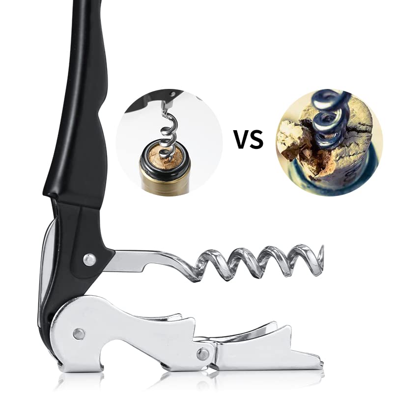Professional Waiter Corkscrew Wine Openers Set (4 PCS),Upgraded with Heavy Duty Stainless Steel Hinges Wine Key for Restaurant Waiters, Sommelier, Bartenders