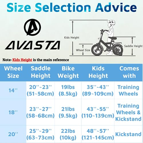 AVASTA 18 inch Kids Bike for 5 6 7 8 Years Old Little Kids Boys Girls with Dual Handbrakes & Kickstand Adjustable Seat Color Arctic