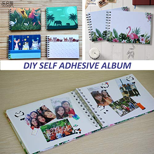 LOADWRITE Small Photo Album 2 Packs, 8'' x 5.8'' Stick Book DIY Scrapbook Memory Book 20 Self Adhesive Pages for Wedding, Baby Shower Growth, Travel