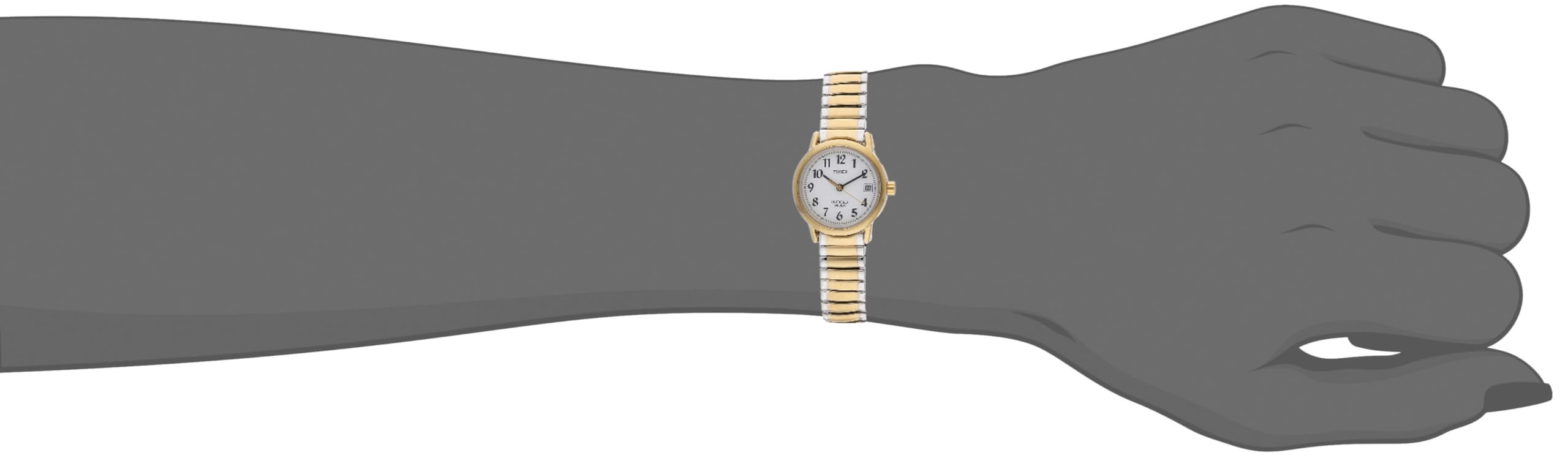 Timex Women's Easy Reader 25mm Watch – Two-Tone Case White Dial with Two-Tone Expansion Band