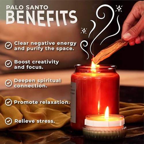Almacura Palo Santo Premium Sticks (20), Smudging Incense High Resine, Pure Palo Santo Wood Certified from Peru. Ethically Sustainably Harvested. Protection, Meditation, Spiritual Cleansing