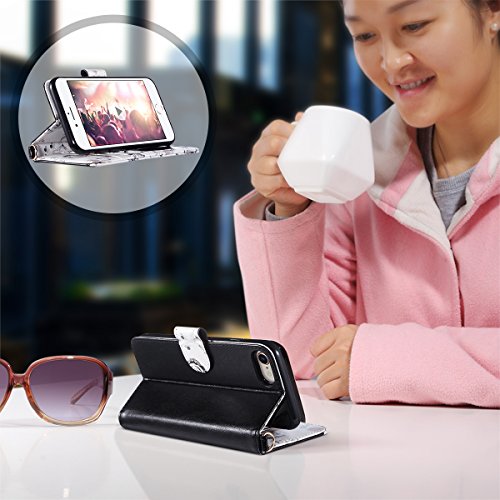 ULAK Compatible with iPhone 7/8/SE 2nd/SE 3rd 4.7-Inch, PU Leather Flip Wallet Case Kickstand Card Holder Protective Cover, Marble