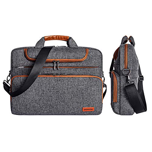 DOMISO 10.1 Inch Multi-Functional Laptop Bag Business Briefcase Waterproof Messenger Shoulder Bag for 10.1"-10.5" Laptops/Tablets/iPad Pro/iPad Air/Lenovo Yoga Book/Asus/Acer, Dark Grey