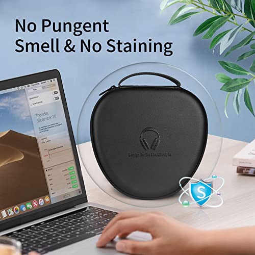 for Apple AirPods Max Case Accessory: WIWU AirPod Max Case with Sleep Mode | Airpod Max Accessories for Apple Headphones | Ultra-Slim Travel Carrying Case | Portable Storage Bag | Black