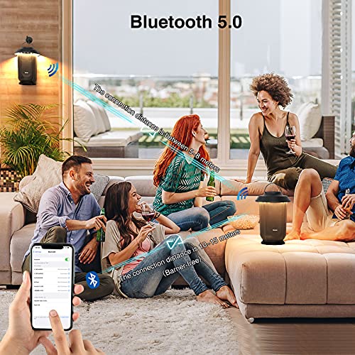 Onforu Outdoor Bluetooth Speaker with LED Lights, 2 Pack Wireless Loud Stereo Sound Lantern Speakers, True Wireless Stereo Pairing Patio Speakers, Bluetooth 5.0, Christmas Party Speakers for Garden