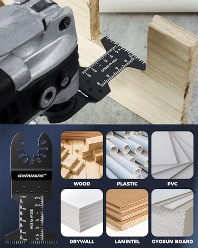 GORWARE Multitool Blades, 60PCS Japanese Tooth Blades for Wood Plastic, Universal Oscillating Tool Blades Fit Milwauke, Dewalt, Worx, Rockwell, Rigid